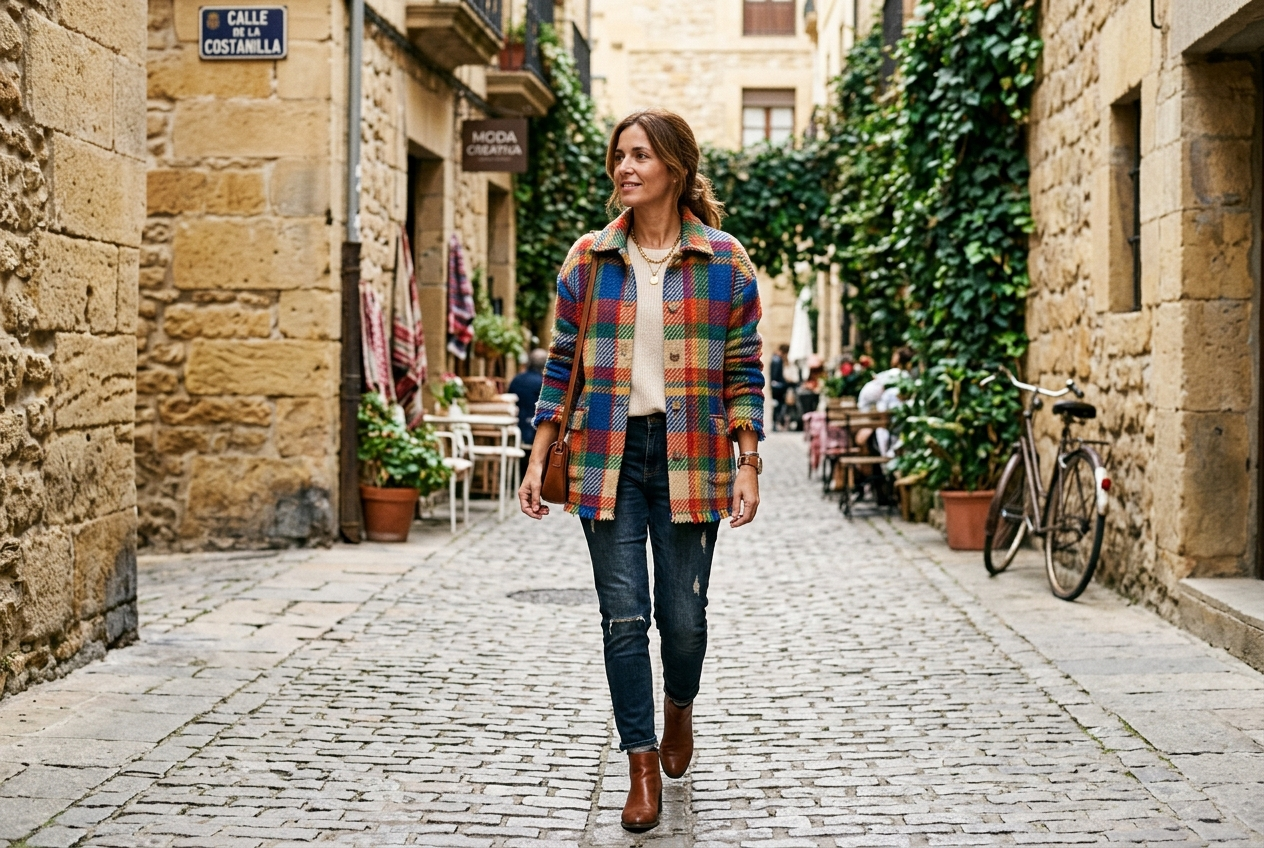 Chaqueta Cuadros Multicolor