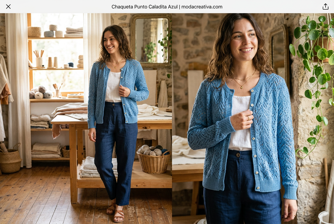 Chaqueta Punto Caladita Azul